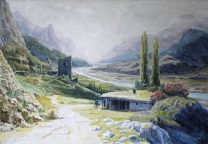 Caucasian gorge. Lev Feliksovich Lagoriol. Artist Natalia Reznik