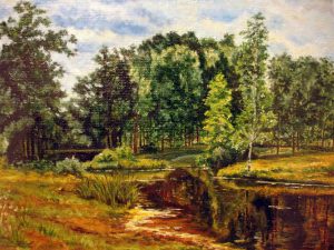 Pond in the old park. I. Shishkin. Artist Natalia Reznik