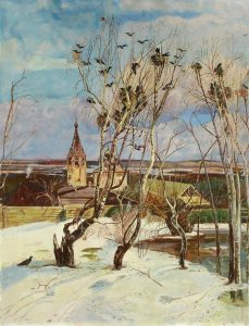 The rooks have arrived. A. Savrasov. Artist Natalia Reznik