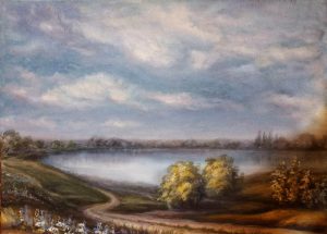 Landscape with a river. Artist Natalia Reznik